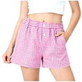 thumbnail image 6 of Mifsaly Girls Plaid Casual Shorts Toddler Kids Comfort Elastic High Waisted Lounge Shorts Soft Breathable Summer Vacation Clothes with Pockets, 6 of 6