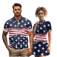 thumbnail image 2 of Aplkyhs Patriotic USA Star Matching Couple Sport Shirts Couple Golf Matching Outfits Machine Washable Mens Hawaiian Shirt Quarter Zip Mens Shirts Casual for Golf,Tennis,Running,Gym, 2 of 6