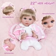 thumbnail image 4 of Aori Lifelike Baby Dolls Real Life Baby Dolls 22 Inch Realistic Girl Todder Dolls with Bunny Toy Doll Set for Girls Age 3+, 4 of 5