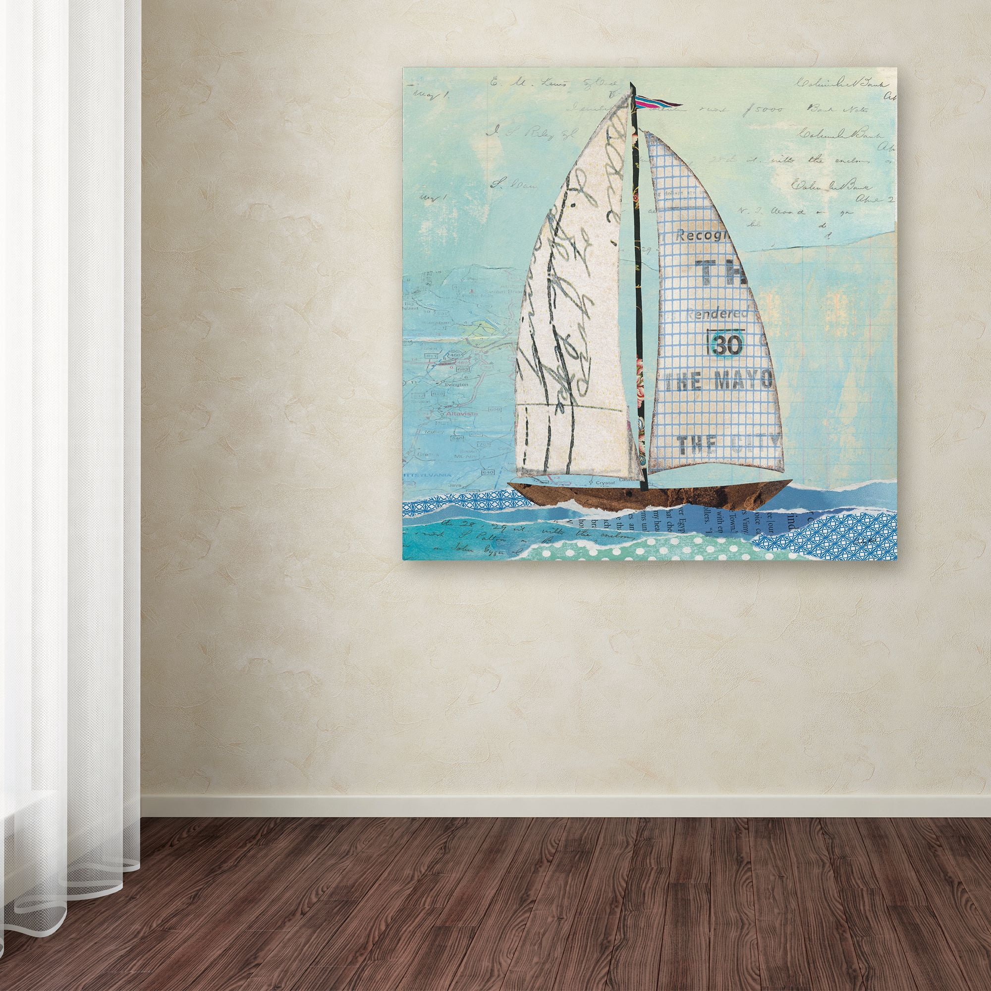 Trademark Fine Art 'At the Regatta III Sail Sq' Canvas Art by Courtney Prahl