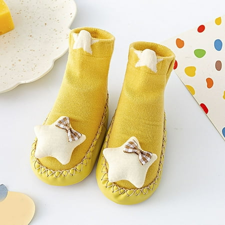 

eczipvz Girls Sneakers Sports The First Walkers Prewalker Shoes Non-Slip Colour Toddler Floor Girls Soild Barefoot Boys Baby Kids Shoes Baby Yellow