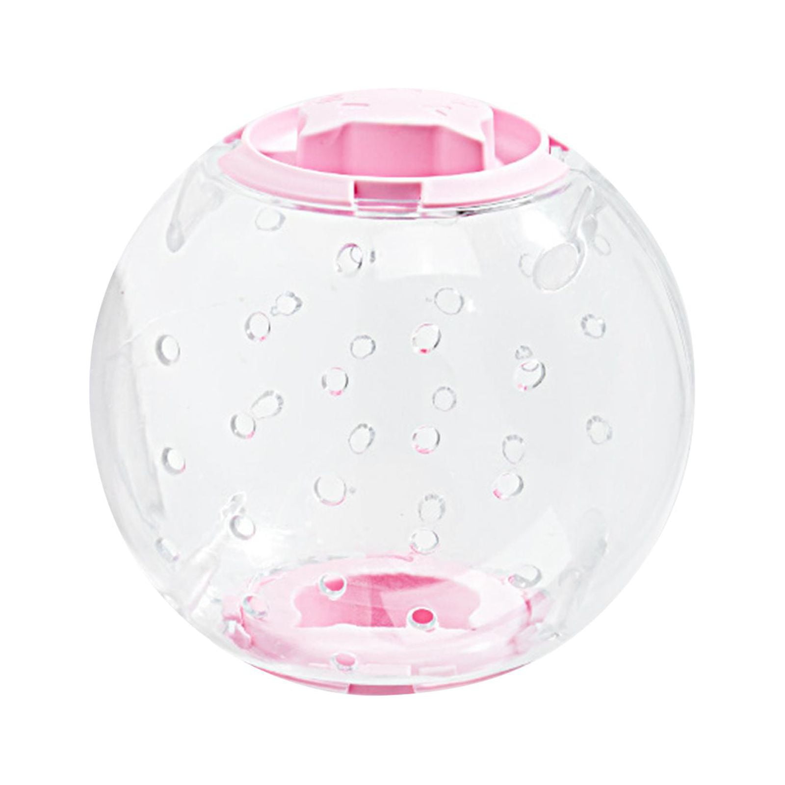 7inch Hamster Wheel Jogging Ball Multiple Vent Holes Versatile Cage Accessories Convenient Assemble Interactive Toy Transparent Pink