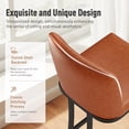 thumbnail image 3 of MF Studio 24" Counter Height Bar Stool with Back Set of 2, Faux Leather Bar Chair for Kitchen Island, Brown, 3 of 8
