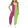 thumbnail image 2 of Odeerbi 5-14 Años Niñas Verano Mono Color Bloque Rayas Camisola Romper Primavera Casual Transpirable Cómodo Monos Correa Bib Pantalones Generales Traje de Juego, 2 of 8