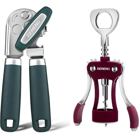 

HYKE Premium Wing Corkscrew Wine Opener Can Opener Manual with Multifunctional Bottle Openers