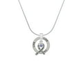 thumbnail image 2 of Delight Jewelry Silvertone Scroll Ribbon with Lavender Crystal Live Ring Charm Necklace, 18", 2 of 4