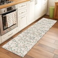 thumbnail image 2 of Runner Rug 2'x6', Spring Floral Washable Non-Slip Hallway Runner Rugs, Watercolor Flowers Leaves Tree Branches Beige Bedside Rugs Floor Mats Carpet Runners for Kitchen Bathroom Laundry Room, 2 of 8
