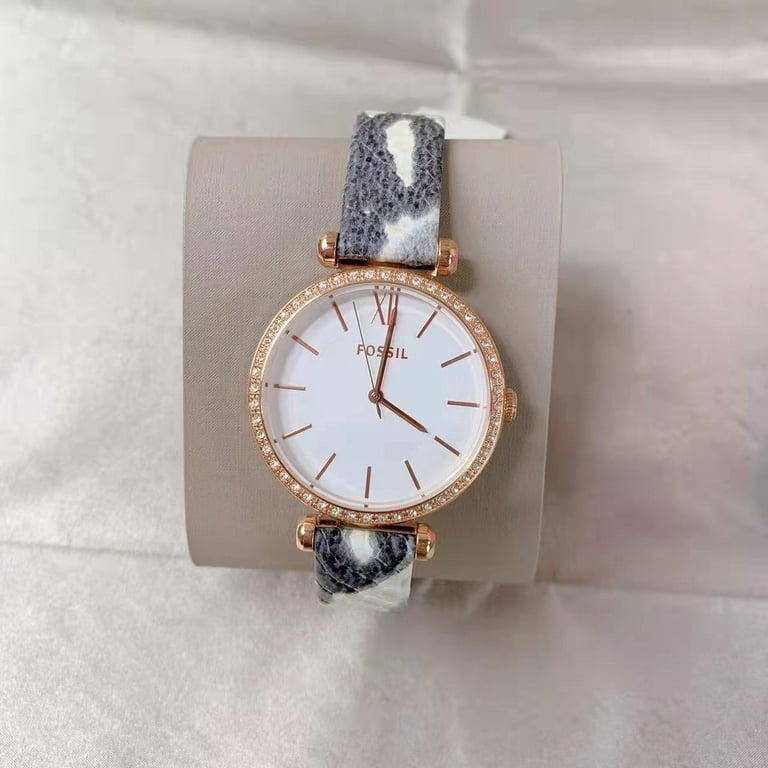 Fossil grey leather clearance watch