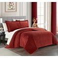 thumbnail image 2 of Chic Home Tiana 7-Piece Geometric Quilt Set, Queen, Brick, 2 of 5