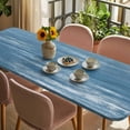 thumbnail image 3 of Vintage Blue Table Cloths for 8 Foot Rectangle Tables, Modern Abstract Art Ombre Patio Waterproof Elastic Fitted Tablecloths, Washable Rectangular Table Cover for Camping, 3 of 8