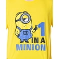 thumbnail image 2 of Despicable Me Mens' Minions 1 In A Minion Raglan Sleep Pajama Set, 2 of 7
