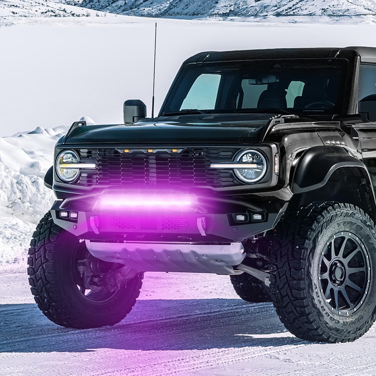 Nilight 20 Inch LED Light Bar Purple Triple Row 420W Flood Spot Combo Off Road Driving Decoration Neon Hunting Lighting for UTV Pick-up Van Boat Tractor