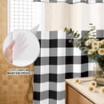 thumbnail image 1 of No Hook Shower Curtain with Built-in Rings - Black White Checkered Plaid Washable Waterproof Fabric Bathroom Curtains for Hotel,Rentals, 72X 96 Inch Extra Long , Rustic Farmhouse Pattern, 1 of 8