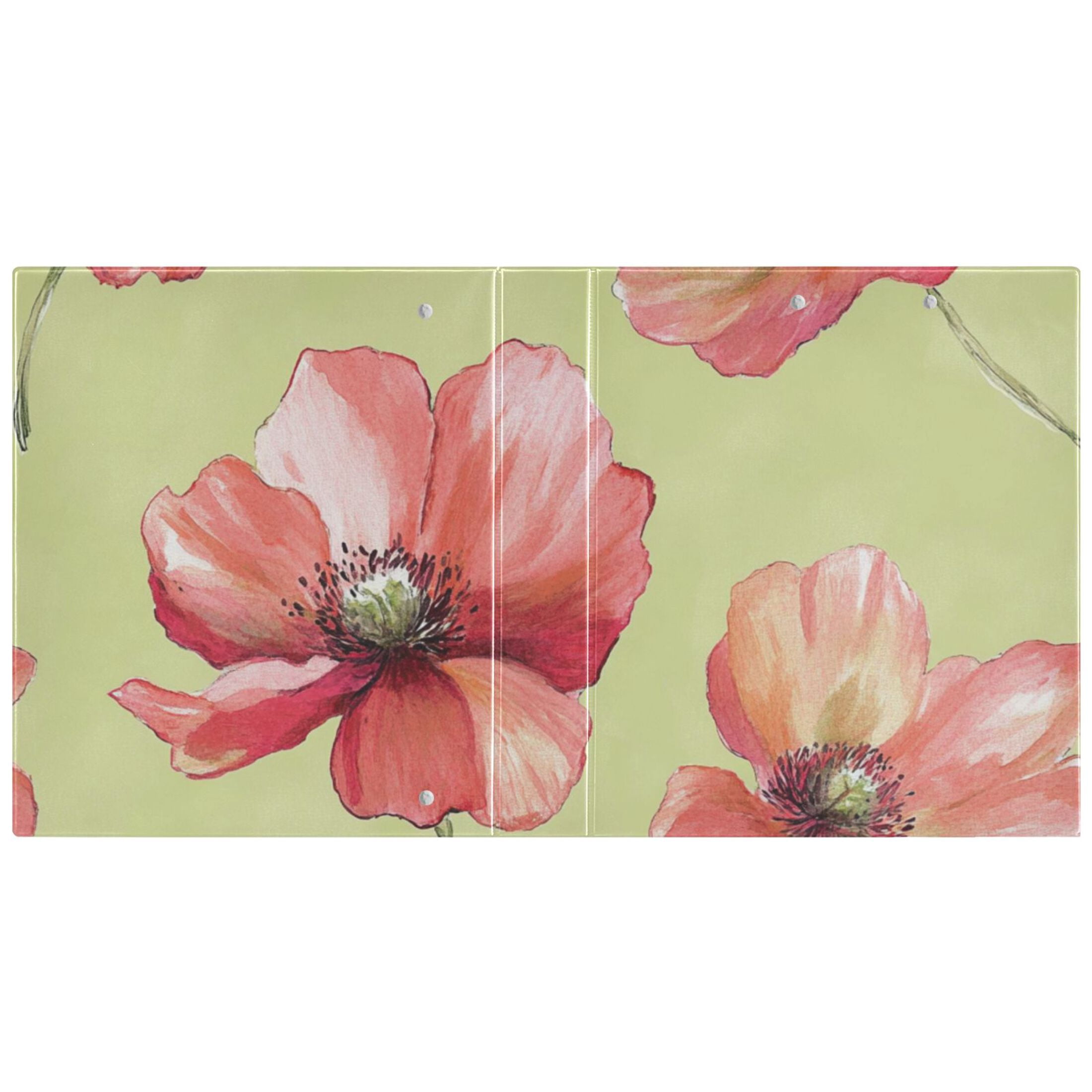Poppies Flowers Floral 3 Ring Binders 1.5 inch Hardcover File Folders with Interior Pockets A4 Size Organizer for School Office Hospital