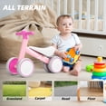 thumbnail image 3 of KORIMEFA Baby Balance Bike for 1 Year Old Girl Gifts, 10-36 Month Toddler Balance Bike, 4 Wheels Wheels Pre-School First Ride On Toys, 1st Birthday Gifts, Pink, 3 of 17