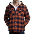 thumbnail image 6 of zfhfof Men's Cotton Hoodies Plaid Shirts Jacket Fleece Lined Flannel Shirts Sherpa Button Up Jackets Warm Coat with Hood for Men, 6 of 6