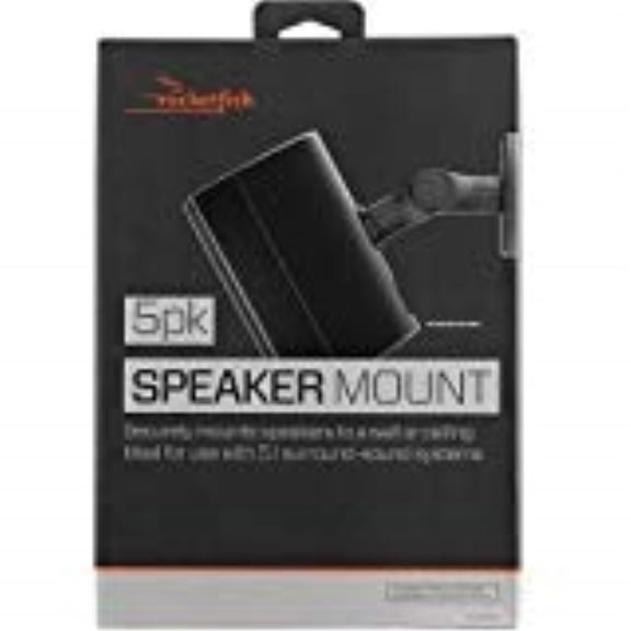 rocketfish tilting wall mounts small speakers (5-pack) (rf-hswm5b) black - new