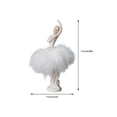 thumbnail image 5 of Giaone Ballerinas Figurines Tabletop Decorations Resin Ballet Dancer Statue Sculpture with Feathered Dress Table Ornament, 5 of 16