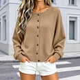 thumbnail image 4 of Enjoytime Womens Cardigan Crew Neck Button Down Long Sleeve Cardigans Sweater Fall Winter Cozy Casual Work Knit Jacket, 4 of 8