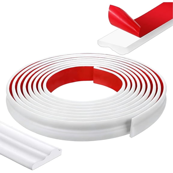 Wall Decoration Molding Trim, White Self-Adhesive 3D Chair Rail Panel Molding, Flexible DIY Wall Trim for Mirror, Window Frame & Home