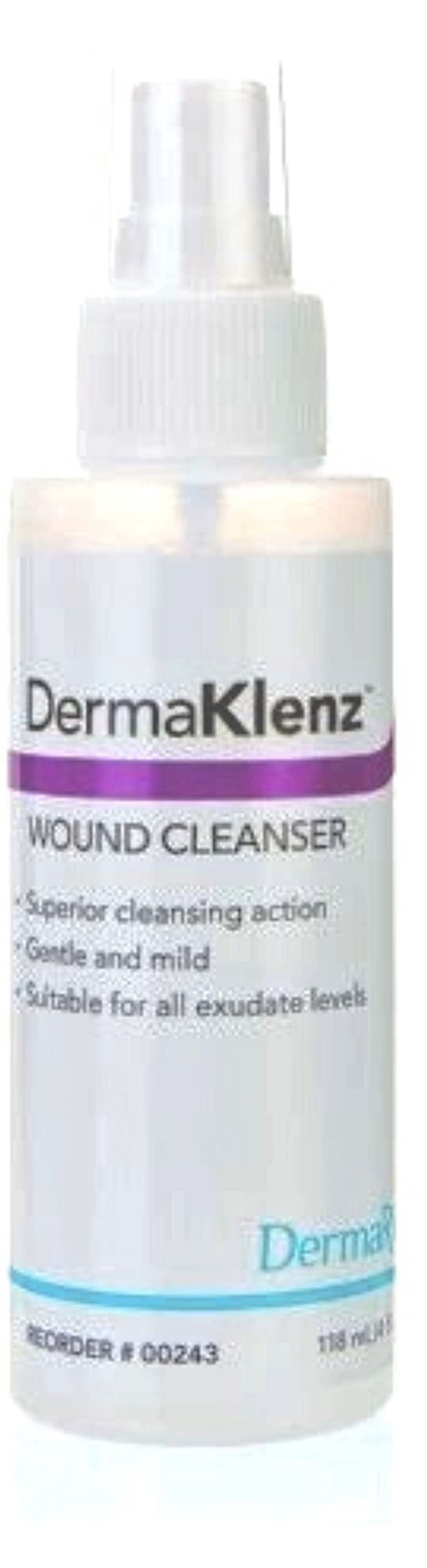 DermaKlenz Spray Wound Cleanser-Water Infused with Normal Saline Zinc VIT B6-Cuts-Scrapes-Burns-Incisions-Wound Care Spray-Pressure Sore-Diabetic Ulcer-4oz Spray