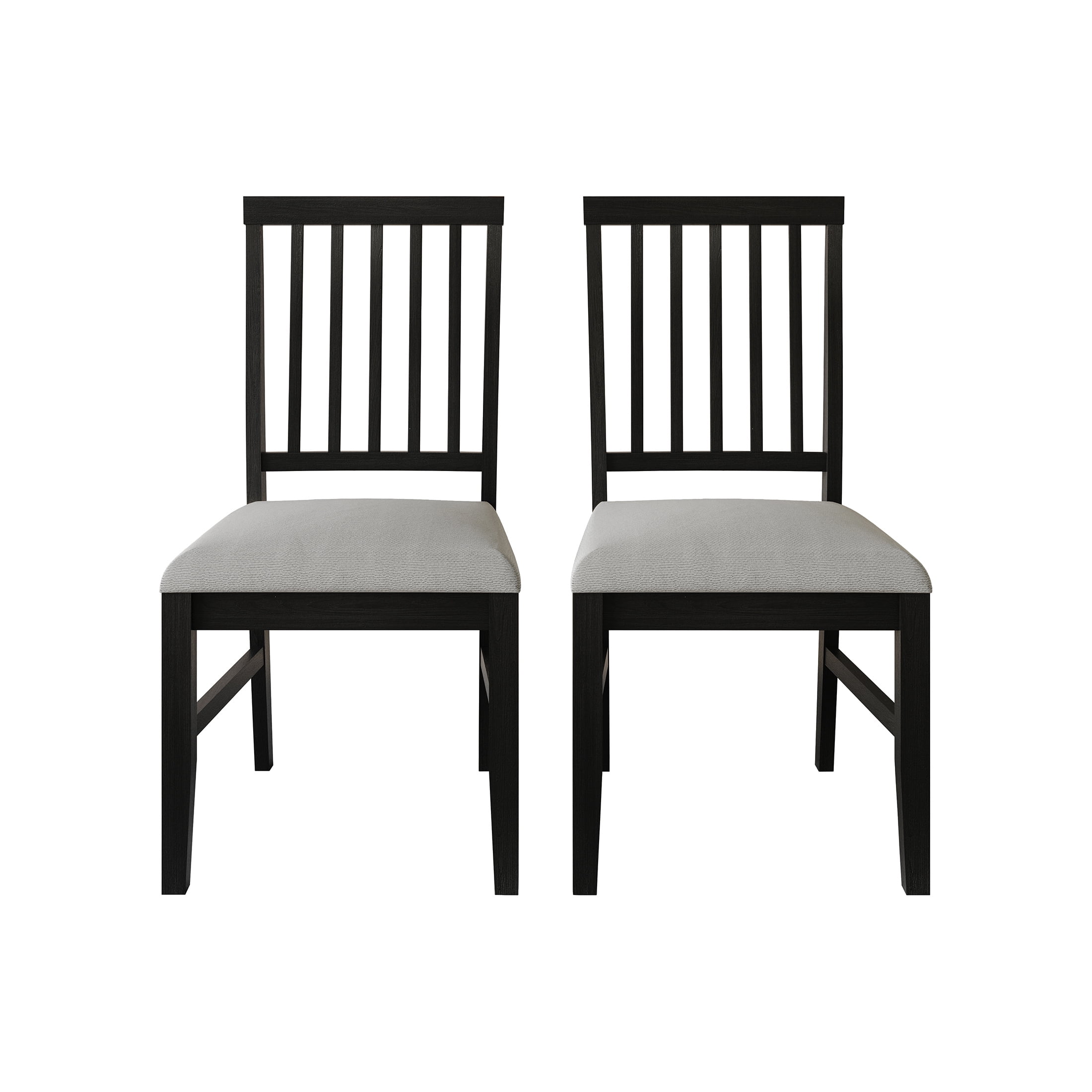 Castle Place Heritage Vertical Wooden Dining Chairs, Black, Set of 2