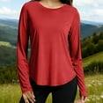 thumbnail image 2 of BXINGOHAI Workout Tops for Women Long Sleeve UPF 50+ UV Protection Sun Shirt Lightweight Quick Dry Hiking Shirts Red XL, 2 of 6