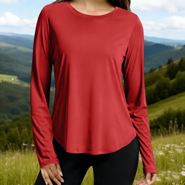 Ailaofu Women's Sun Shirts Protection Rash Guard Long Sleeve Swim Shirts Quick Dry Lightweight Workout Tops