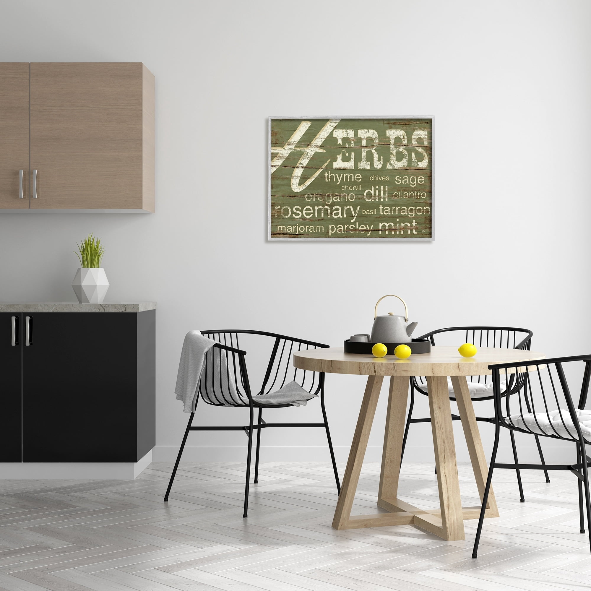Stupell Industries Herbs and Words Green Kitchen, 24 x 30,Design by Jennifer Pugh