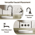 thumbnail image 6 of Los Flexi 16" Bathroom Round Vessel Sink, Semi-Recessed Glossy Ceramic Basin Without Overflow, Modern Design for Small Spaces, 6 of 13