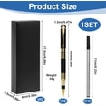 thumbnail image 2 of Luxury Metal Rollerball Pen Set 05mm Business Ballpoint Pen Gift with Gift Box Extra 2 Ink Refills Fancy Nice Writing Pens Personalised Ball Pens Birthday Valentine s Day Gifts for Men Women Black, 2 of 5