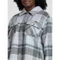 thumbnail image 4 of Terra & Sky Women's Plus Longline Brushed Plaid Shacket, Midweight, Sizes 0X-5X, 4 of 5