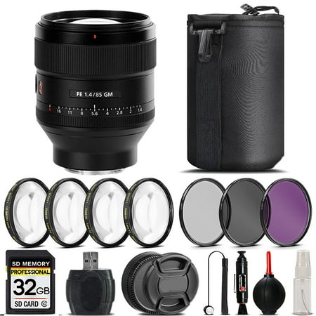 Sony FE 85mm f/1.4 GM Lens + 4PC Macro Kit + UV  CPL  FLD Filter - 32GB Kit