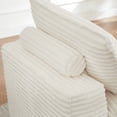 thumbnail image 6 of Oversized Cloud Sectional Sofa Couch with Movable Ottoman, 3-Seater Modern Modular L-Shape Comfy Boneless Corduroy Upholstered Sofa Couches with Deep Seat for Living Room, Apartment, White, 6 of 9
