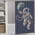 thumbnail image 3 of Space Astronaut Shower Curtain Modern Home Bathroom Bathtub Decor Waterproof Fabric with 12PCS Hooks, 3 of 8