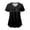 Black, variant on felwors Scrub Tops for Women Short Sleeve Working Uniform with Pocket Summer ECG Heart Graphic Print V Neck Stretchy Holi T Shirts (Black, L)