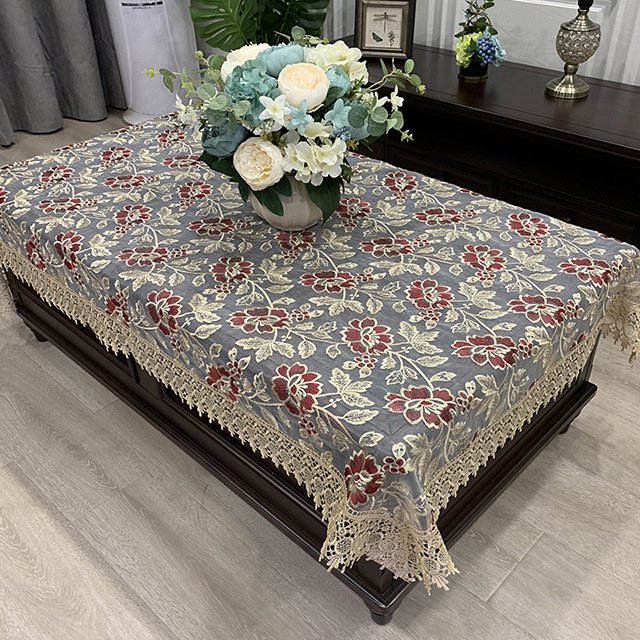 Luxury Tablecloth Embroidery Lace Rectangle Table Cover Flower Elegant Hollow Out Table Cloth Towels Dining Table Decoration