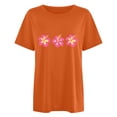 thumbnail image 5 of HAPIMO Women's Fashion Oversized Shirts Short Sleeve Tees Summer Clothes for Girls Sunflower Print Tops Crewneck T-shirt Comfy Casual Blouses Orange L, 5 of 5