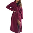 thumbnail image 2 of Pyhlmscde Women's Temperament Solid Color Long Sleeved Lapel Coat Jacket, Winter Coats for Women, Cardigan Sweaters for Women, Womens Tops, 2 of 4
