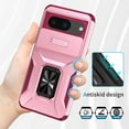 thumbnail image 5 of JTCASES for Google Pixel 8A Case, Slide Window + Adjustable Ring Kickstand + Magnetic Car Mount Drop Protection Anti-slip Shockproof Bumper Rugged Shell, Pink, 5 of 8