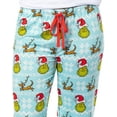 thumbnail image 4 of Dr. Seuss The Grinch Women's Ugly Sweater Grinch and Max AOP Design Adult Lounge Sleep Pants with Elastic Waistband, 4 of 7