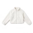 thumbnail image 4 of BXJX Girls Fleece Jackets, Zip‑Up Stand Collar Casual Warm Cropped Outerwear White Size 5-6 T, 4 of 7