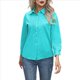 thumbnail image 1 of Camisas de Vestir de Larga con Botones para Mujer, Blusas de Oficina con Cuello Antiarrugas. Azul M, 1 of 8