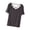 Gray, variant on Summer Tops for Women Hollow Out V Neck Short Sleeve Loose Casual Basic Tee Flowy Open Back Comfy Party Top Black M