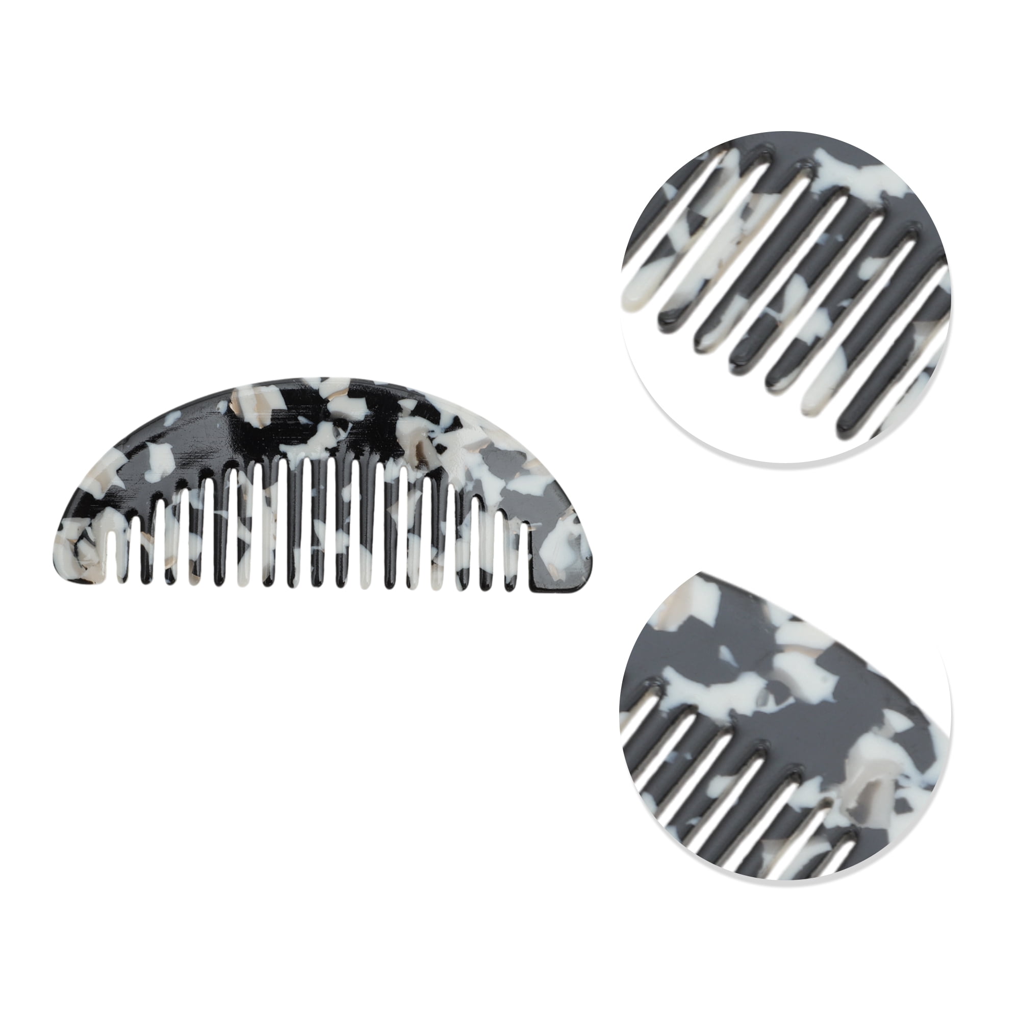 Unique Bargains 1 Pc Geometric Semicircle Wide Tooth Comb for All Hair Types Black, White