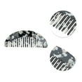 thumbnail image 2 of Unique Bargains 1 Pc Geometric Semicircle Wide Tooth Comb Black White Acetate Sheet, 2 of 5