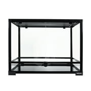 REPTI-ZOO 32 Gallon Large Reptile Glass Terrarium Tank,Double Hinge Door with Screen Ventilation Reptile Terrarium 23.6 x 17.7 x 17.7(Knock-Down)
