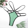 thumbnail image 4 of Aesthetic Dark Green And White Ripple Open Type Women's Panties Crotch Opening G-strings Thongs Lingeries Underwear, 4 of 7