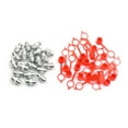 thumbnail image 2 of M8 Silver Tone Thread Straight Grease Nipple Fittings w/ Red Dust Cap for Car 20 Set, 2 of 6