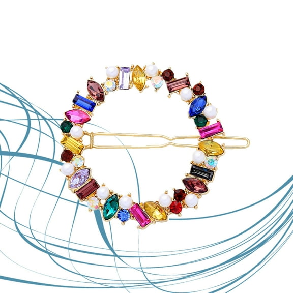 MEIBUTYUP Snap Hair Barrettes for Women Simple Multi Colored Alloy 1Pack